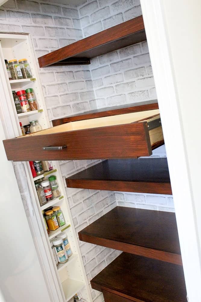 Diy Built In Pantry Shelves With Pull Out Drawers