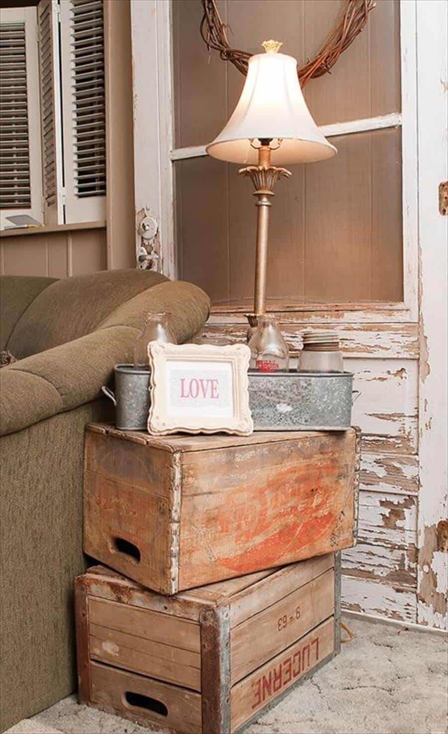 Diy End Table Made From Stacks Crate