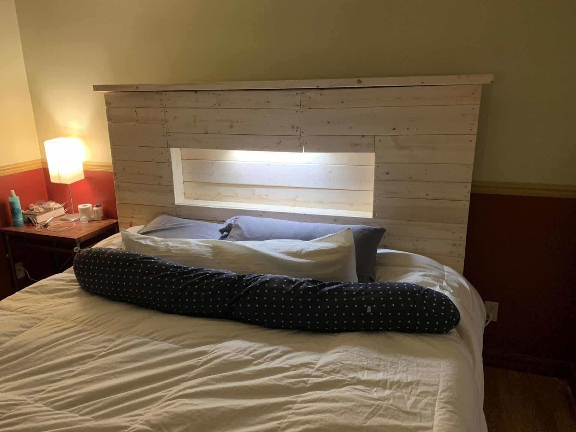 Diy King Bed Headboard. Built In Led Light Strip | King