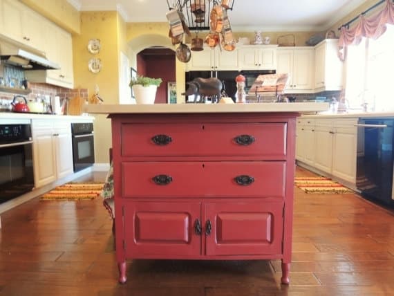 Diy Kitchen Island Made From Repurposed Furniture