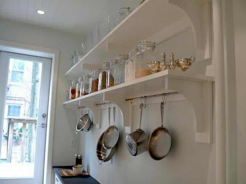 Diy Kitchen Shelves Ideas To Hang Pots And Pans Under The Shelves