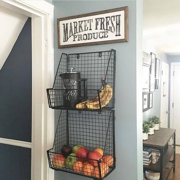 Diy Kitchen Shelves Ideas With Wire Baskets
