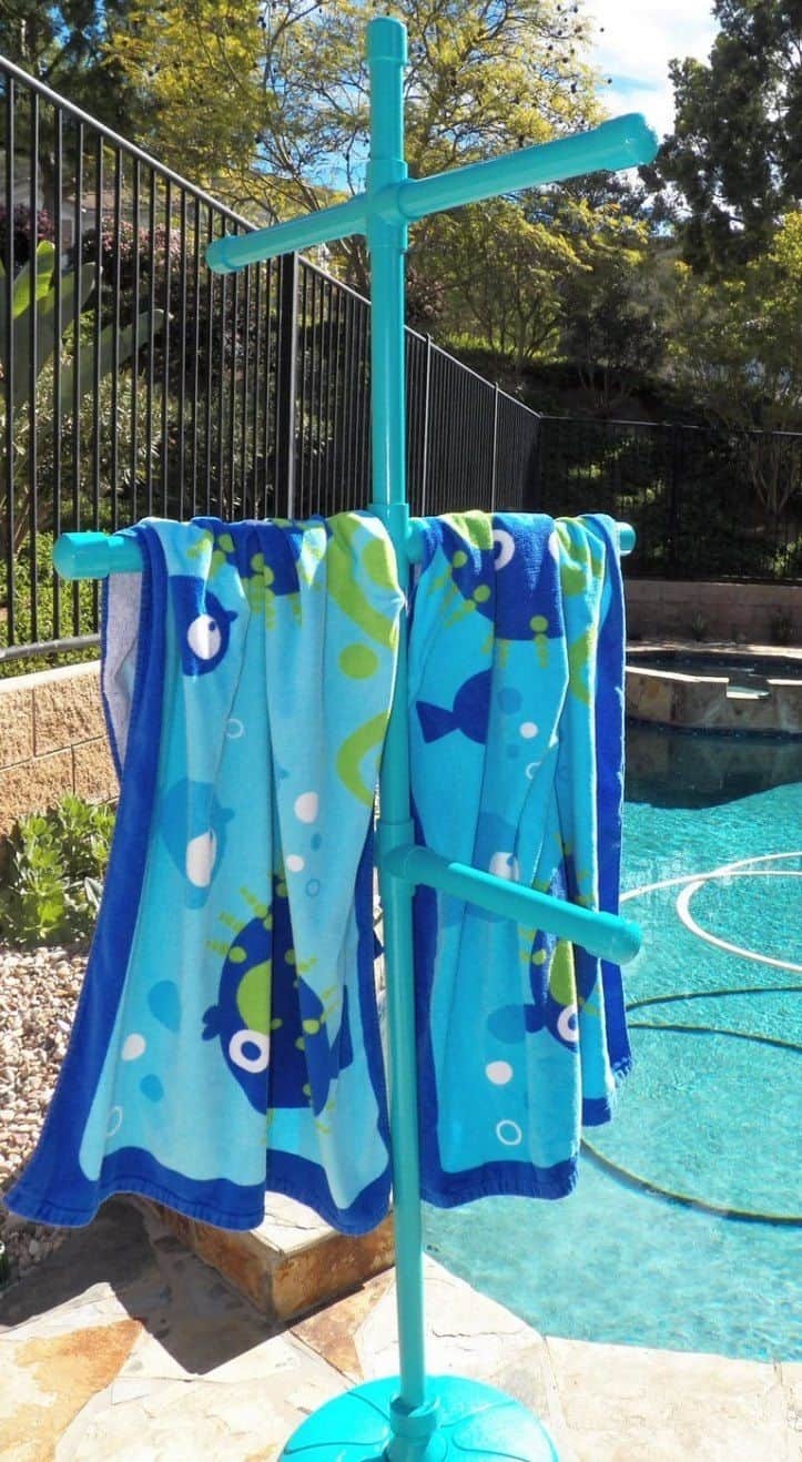 Diy Poolside Towel Rack