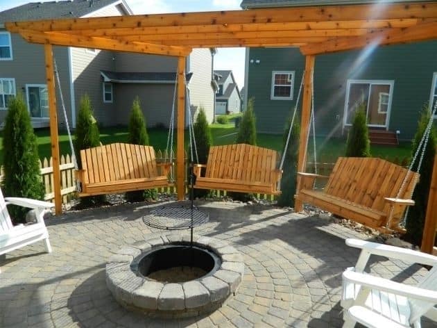 Diy Porch Swing Plans With A Fire Pit