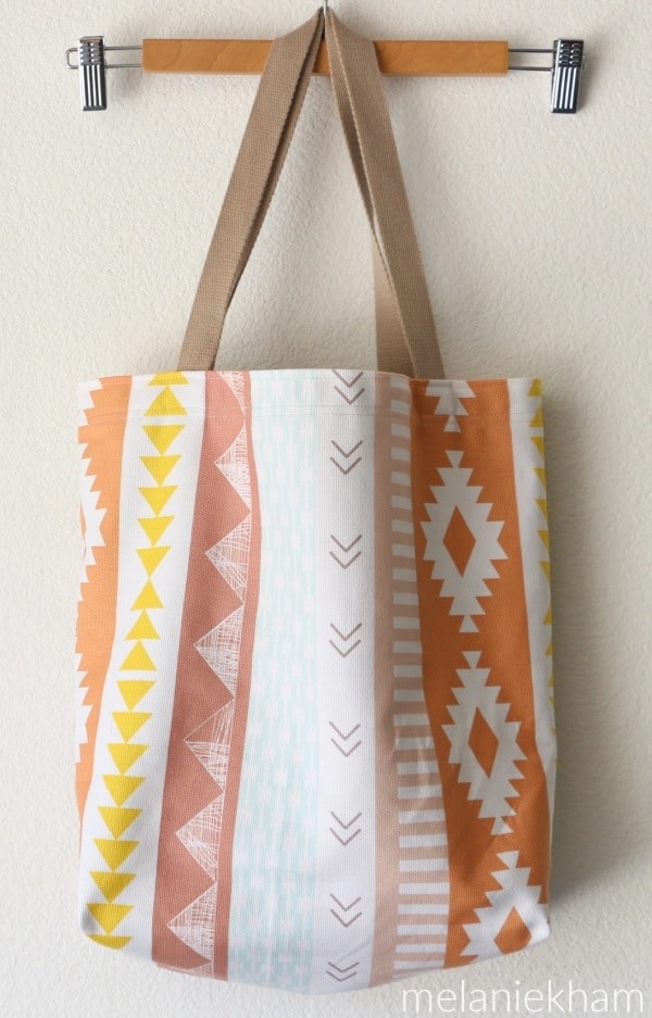 diy tote bag from patterned fabric