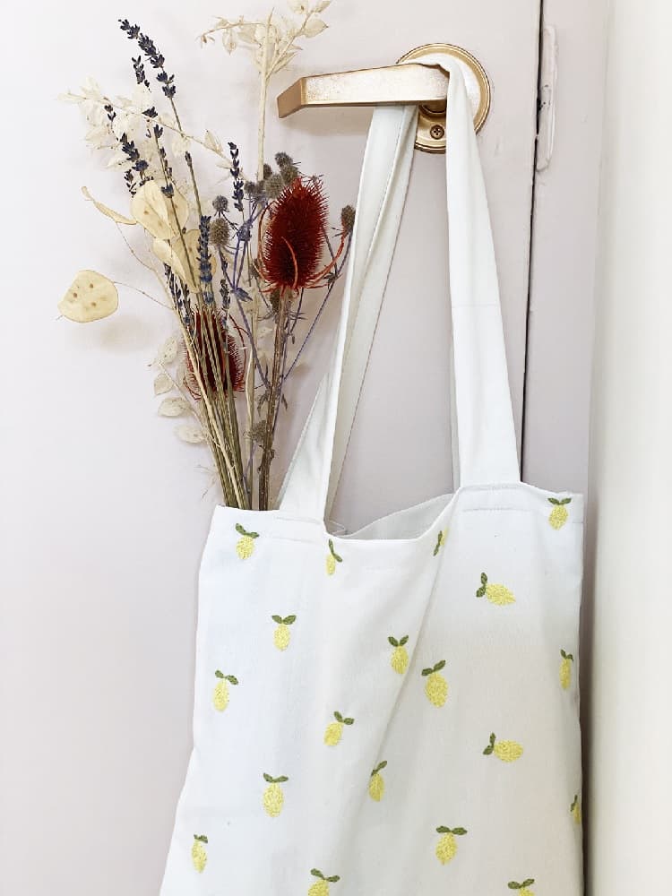 diy tote bag with embroidery