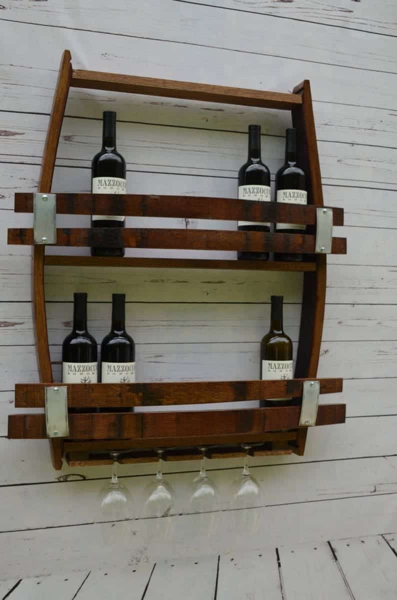 Diy Wine Barrel Stave Wine Glass Rack
