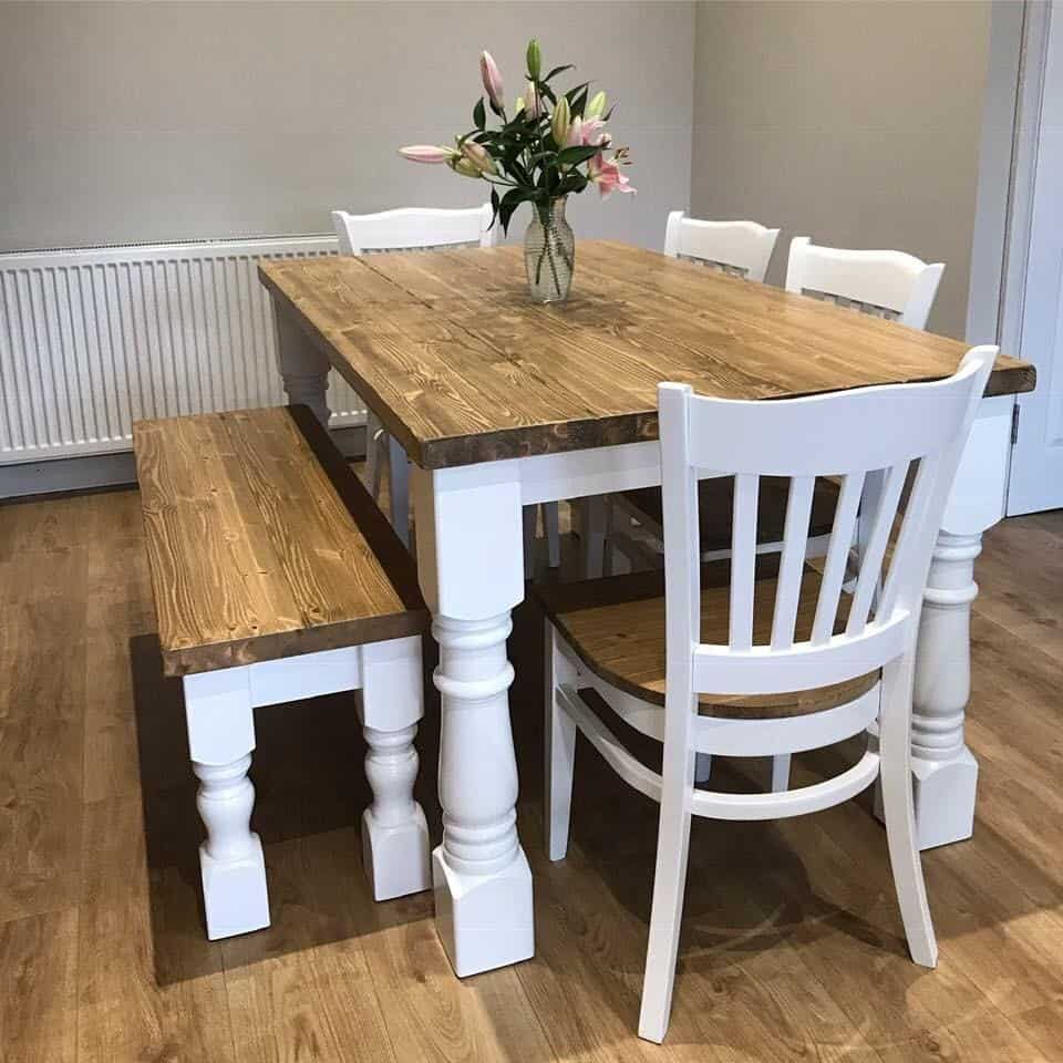 Farmhouse Table With Bench Seating