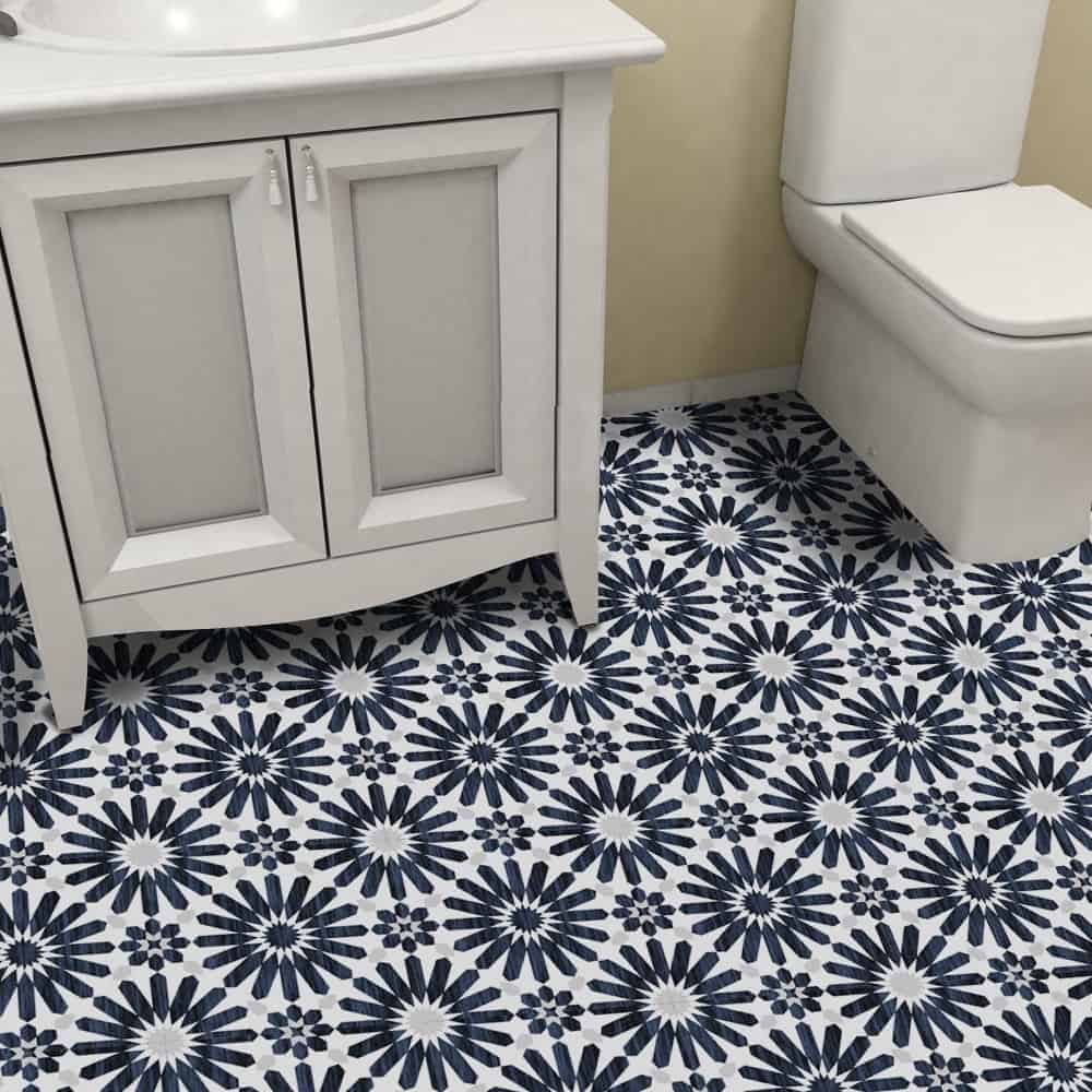 Floral Bathroom Floor