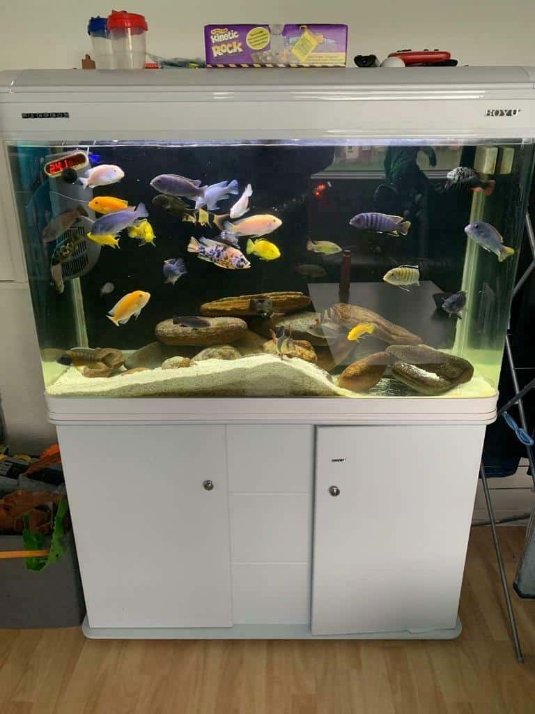 Glass Fish Tank Stand With Storage Compartment