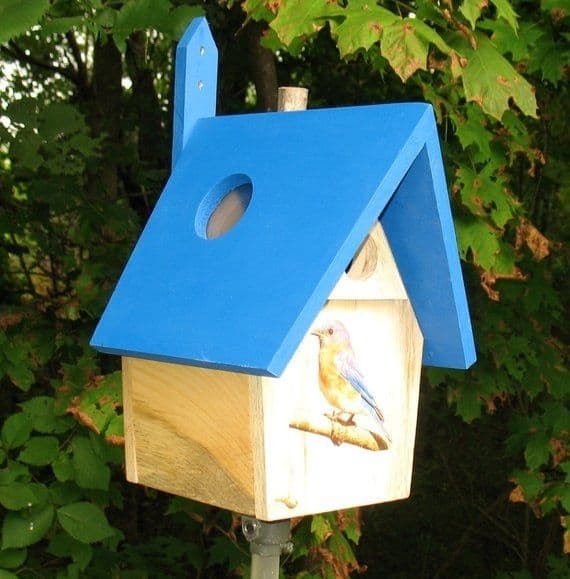 Handmade Bird House, Eastern Bluebird