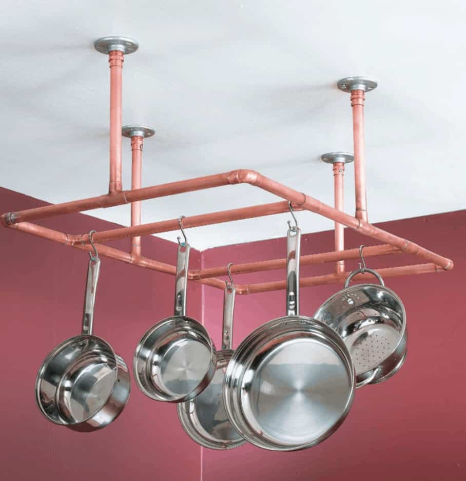 Hang A Pot Rack From The Ceiling