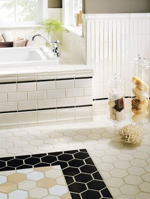 Hexagon Tiles Bathroom Floor Tile Ideas