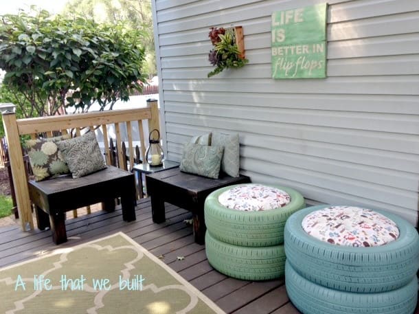homemade chair from old tire