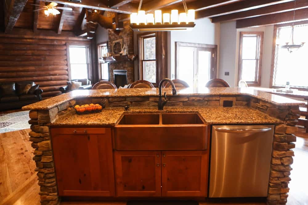 kitchen island cabin kitchen