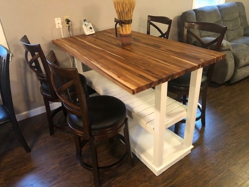 Kitchen Table With Storage Shelves