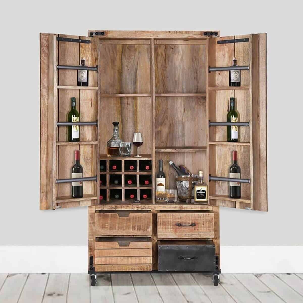Large Rustic Liquor Cabinet