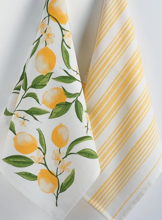 lemon printed dish towel
