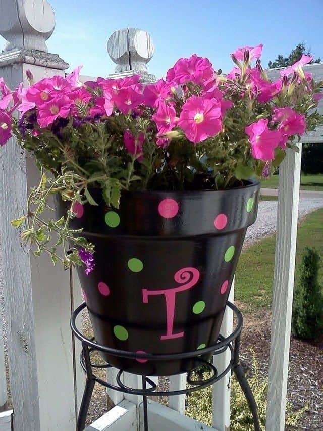 Monogram Front Door Flower Pots