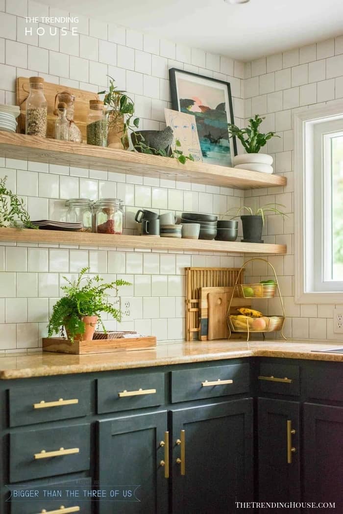 Natural Kitchen Shelves