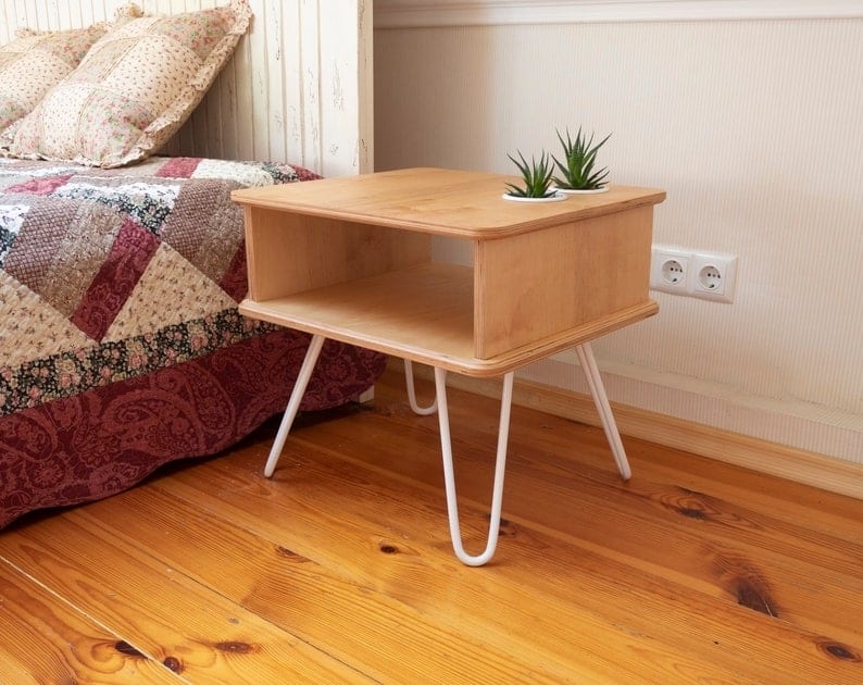 nightstand With Hairpin Legs
