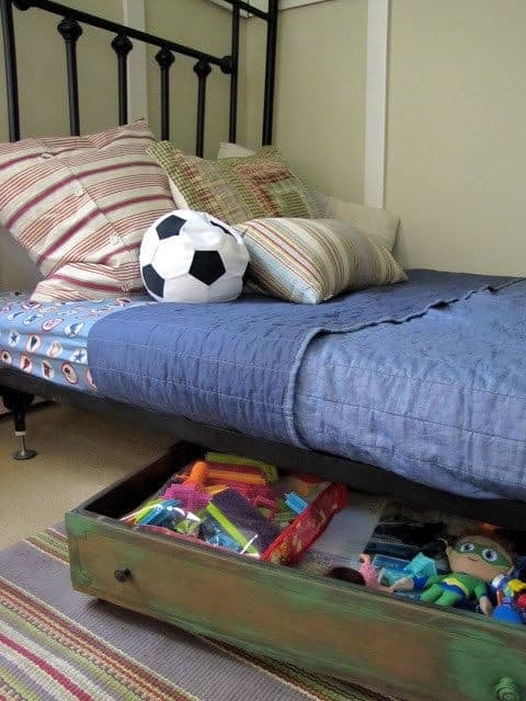 Old Drawers Also Make Handy Under The Bed Toy Storage