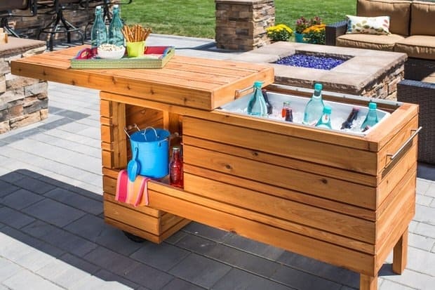 Outdoor Kitchen Table With Storage For Patio Or Deck