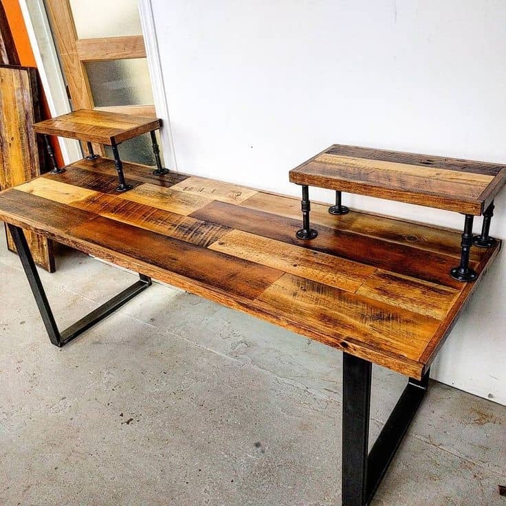 Pipe Desk With A Hutch