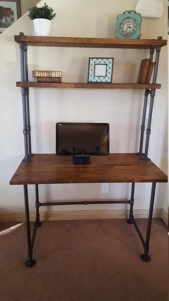 Pipe Desk With A Shelf