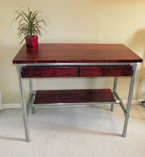 Pipe Desk With Drawers