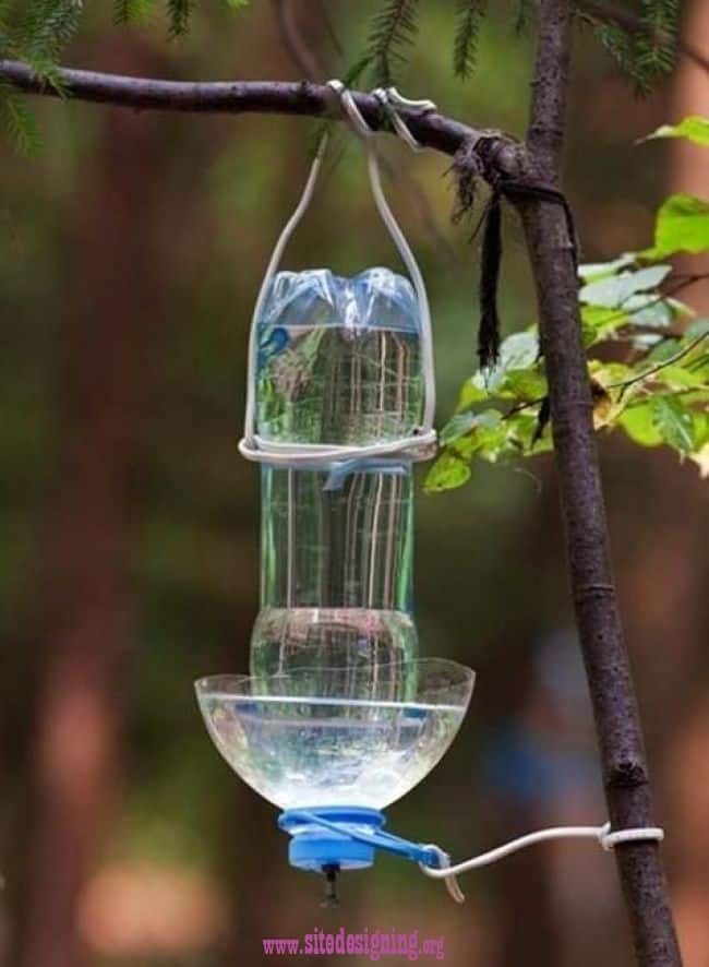 Recycled Bottle Hummingbird Feeder