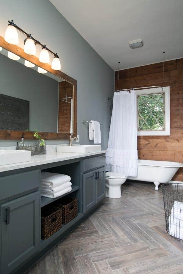 Rustic Bathroom With A Touch Of Color