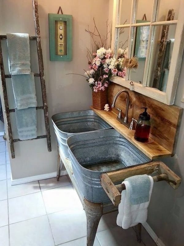 Rustic Bathroom With A Vintage Touch