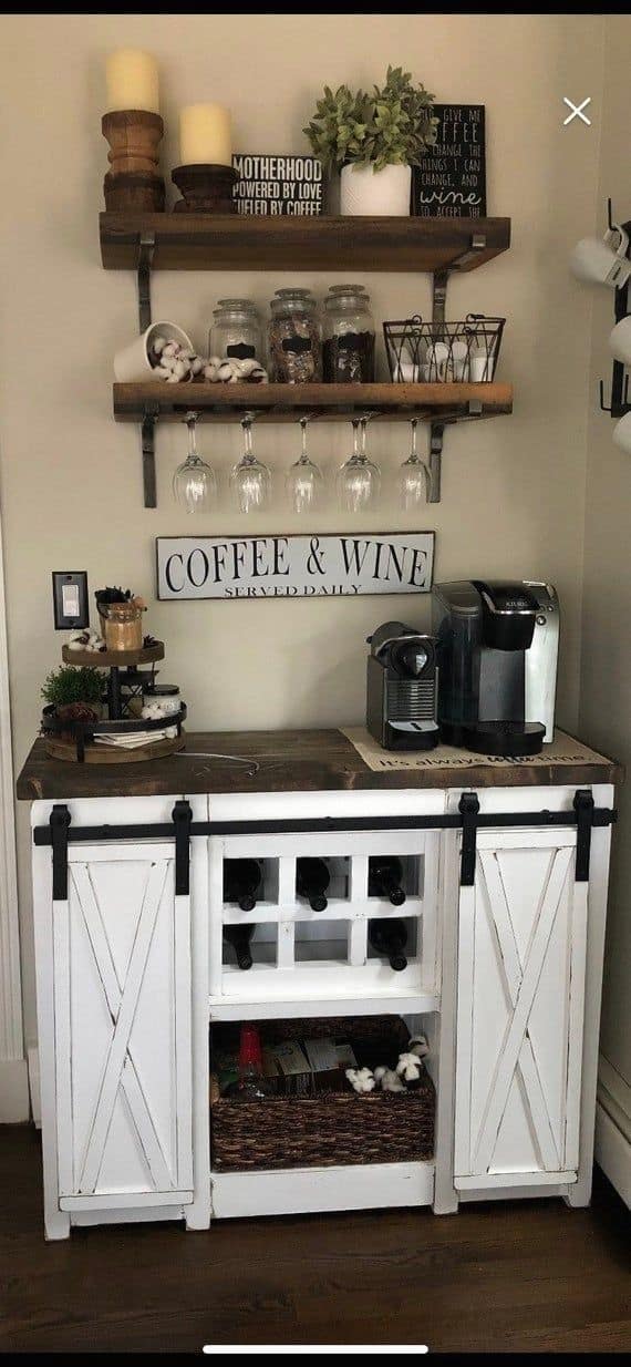 Rustic Kitchen Coffee Bar Ideas