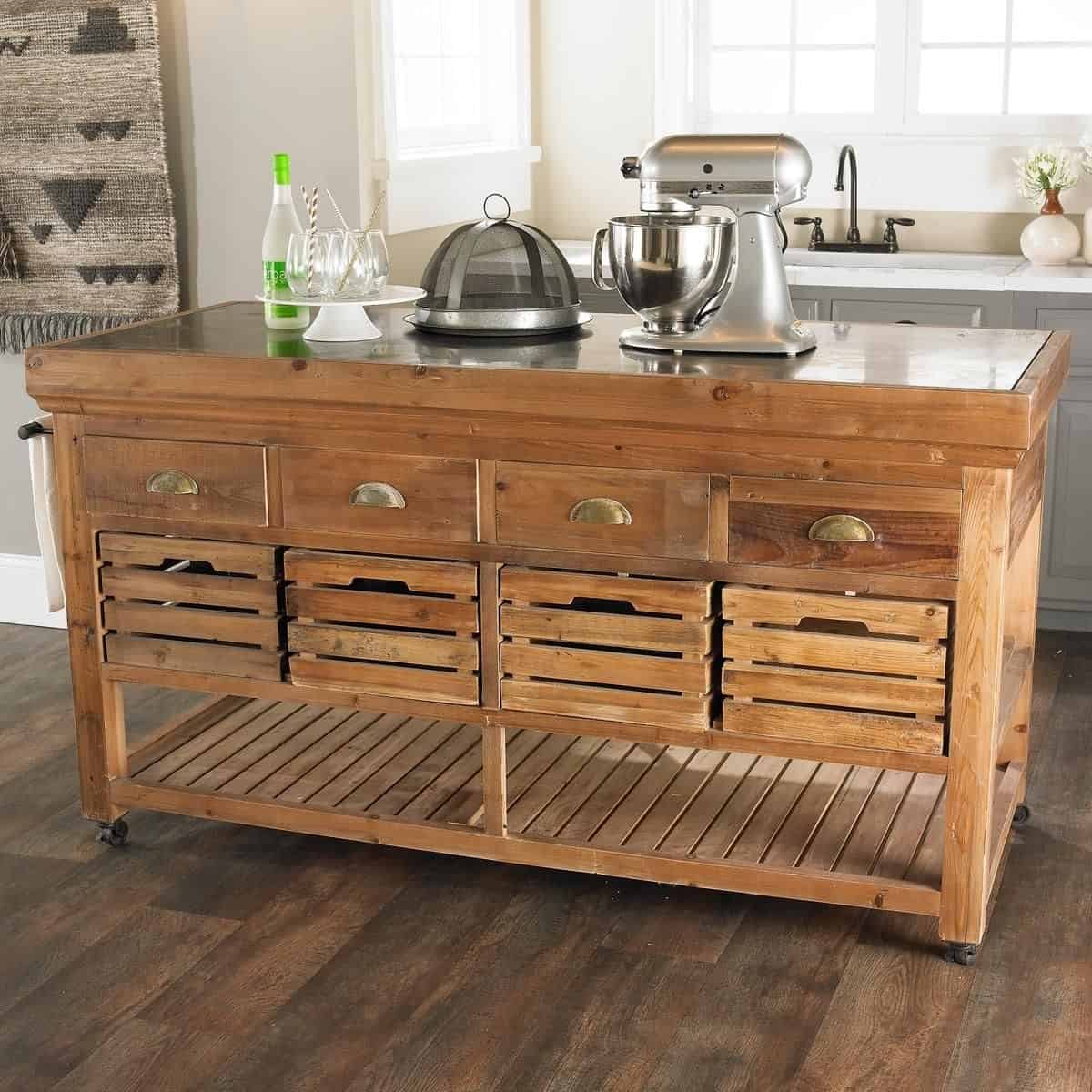 Rustic Kitchen Table With Storage
