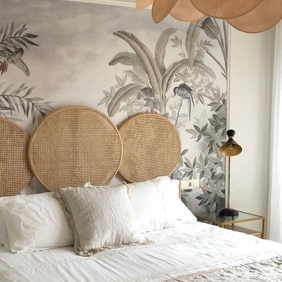 Simple Headboard Bohemian Bedroom