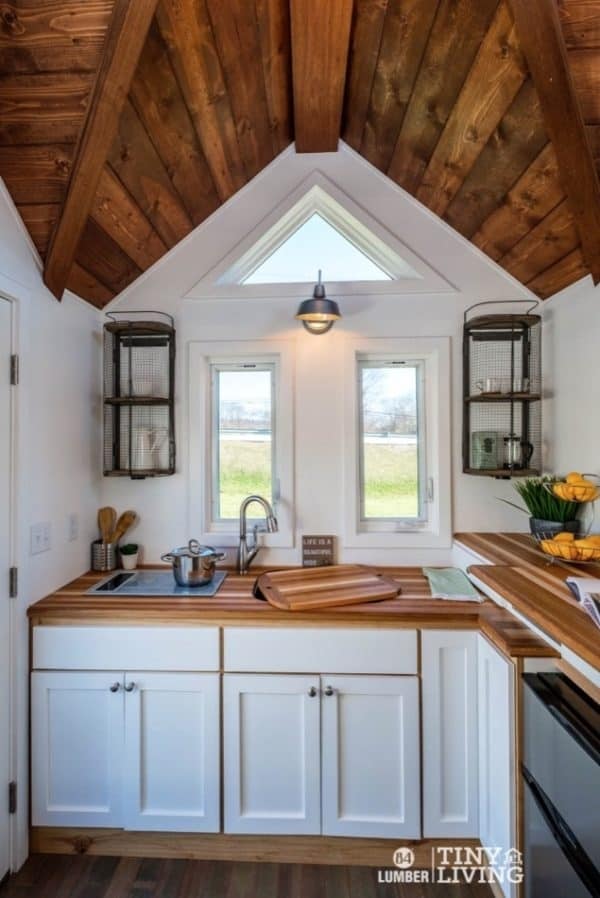 Tiny House Kitchen with a View