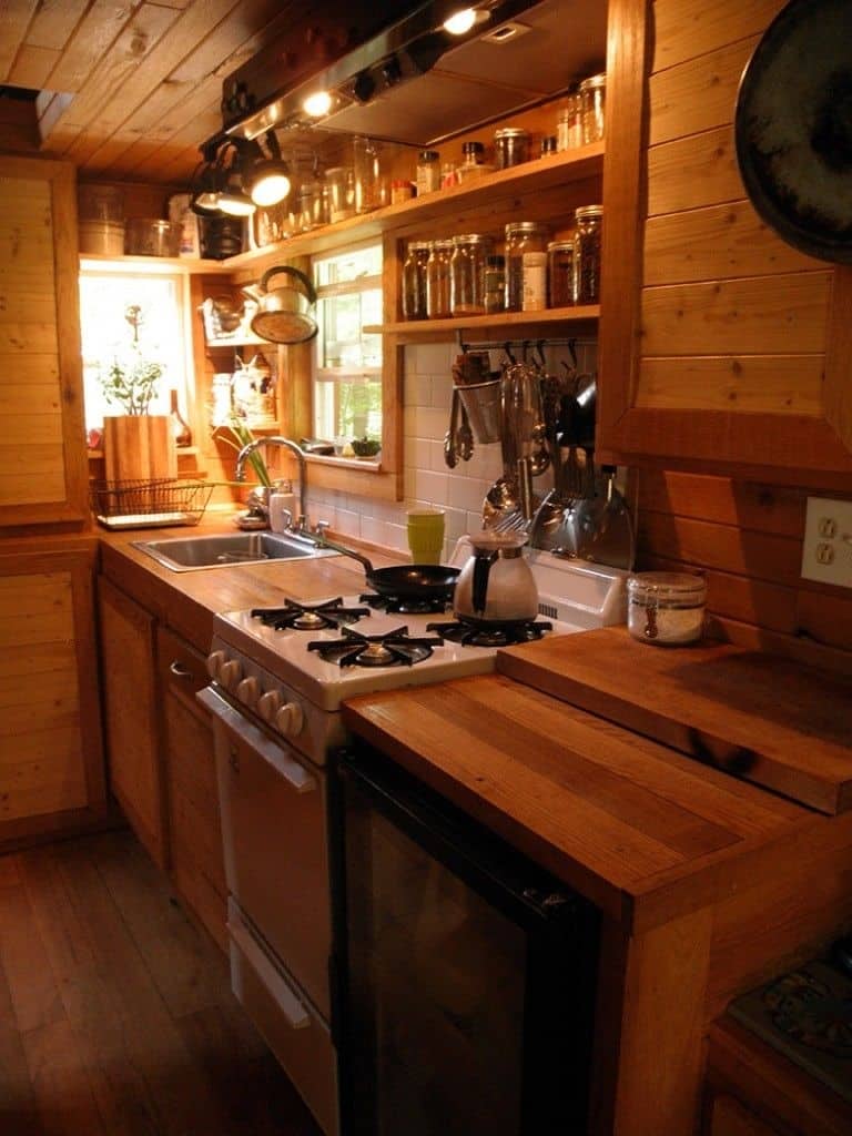 Tiny House Kitchen With A Stove Top