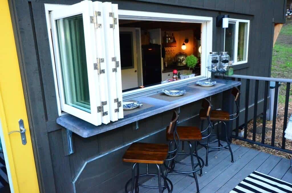 Tiny House Kitchen with an Outdoor Space