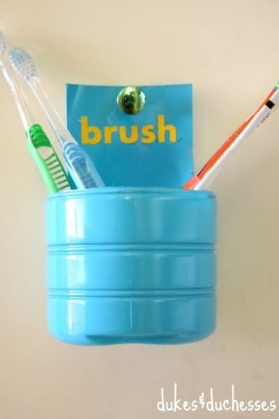 Toothbrush Holder Made Of A Recycled Plastic Bottle