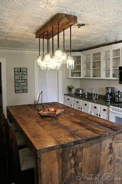 Traditional Rustic Kitchen Island