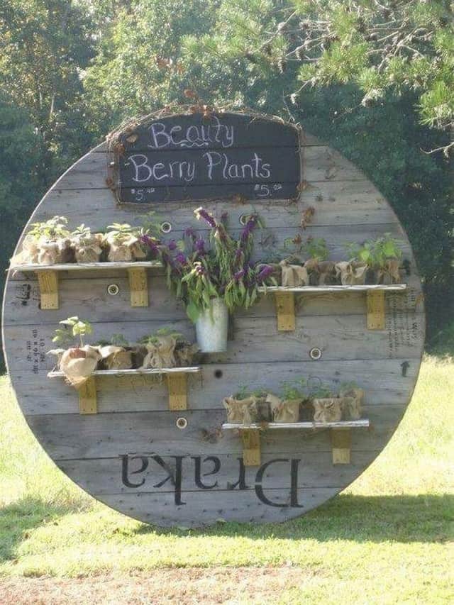 Upcycled Wooden Spool Herb Planter