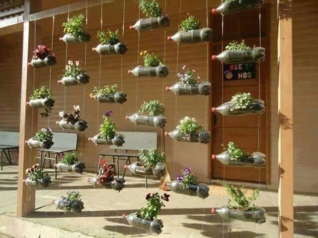 Vertical Garden With Plastic Bottles