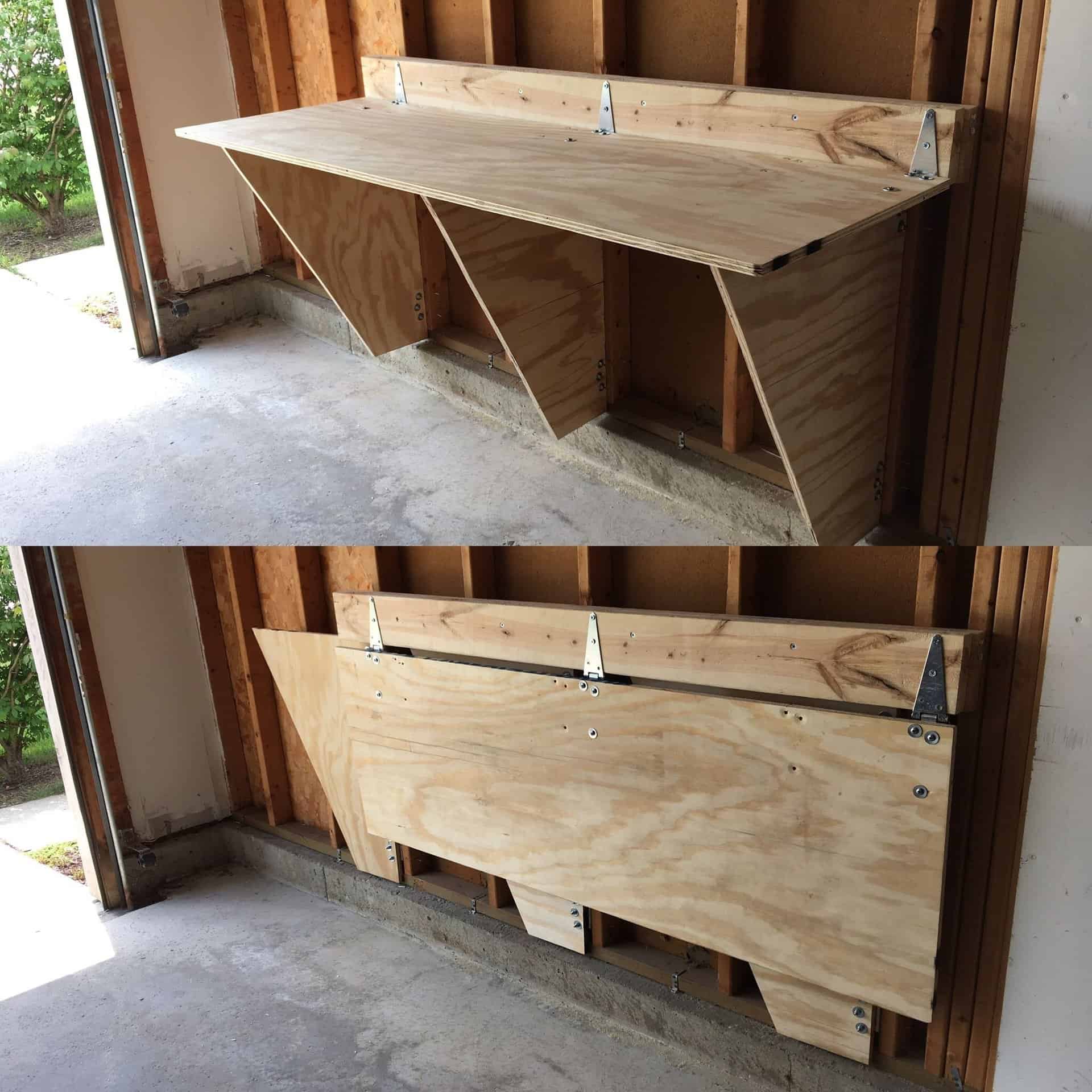 Wall-Mounted Folding Kitchen Storage Bench Idea