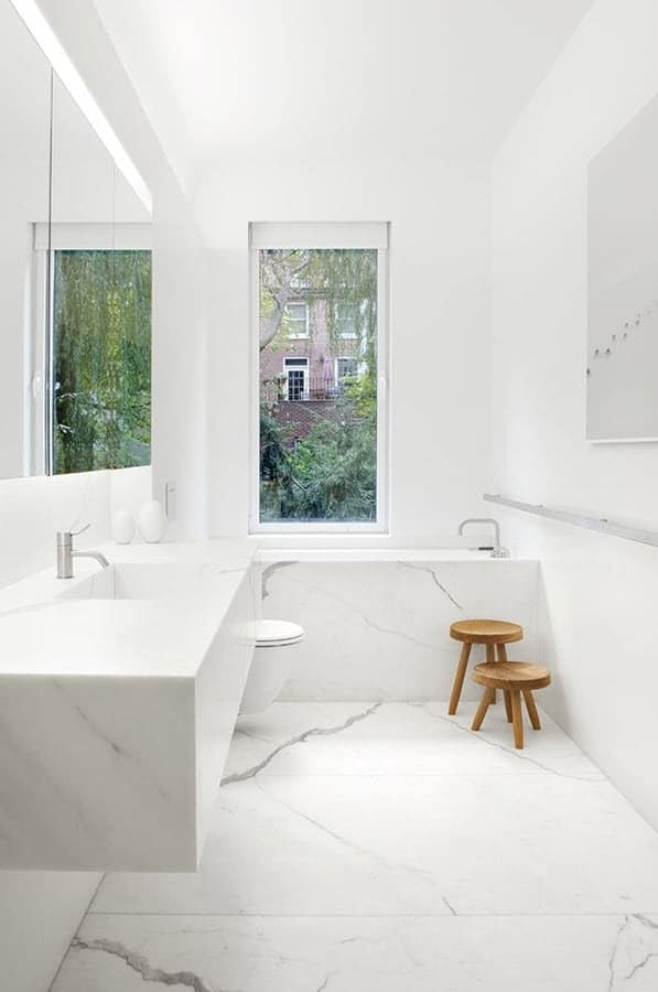 White Bathroom Floor Tile Ideas