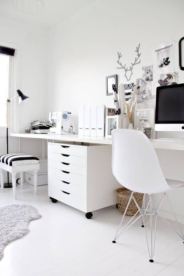 White Bedroom Office Ideas