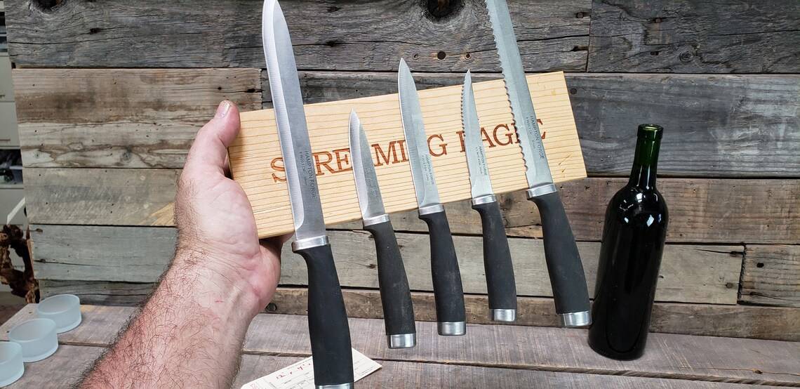 wine crate knife block