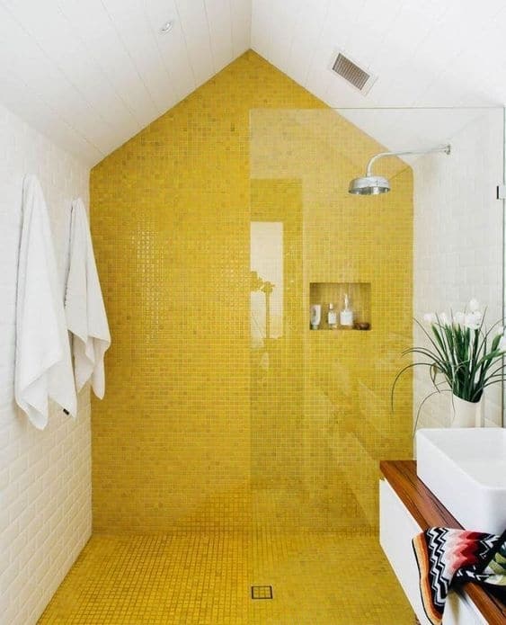 Yellow Shower Tile Ideas